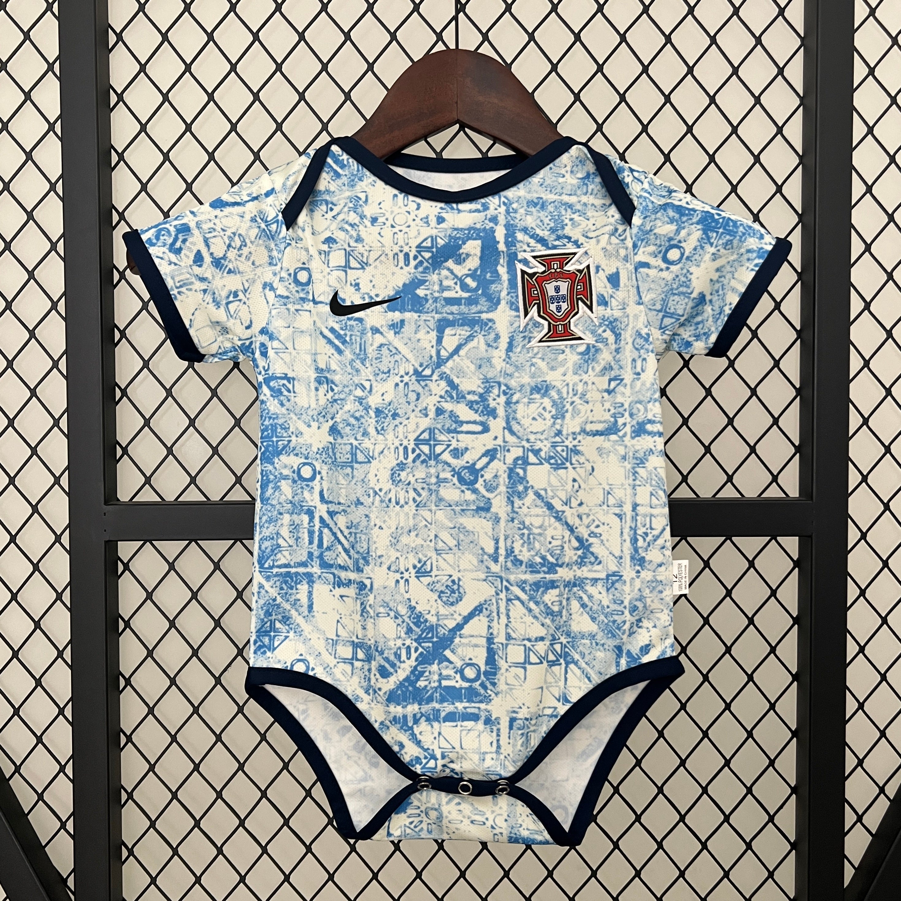 🇵🇹 Portugal Baby Retro Bodysuit (Blue Pattern)